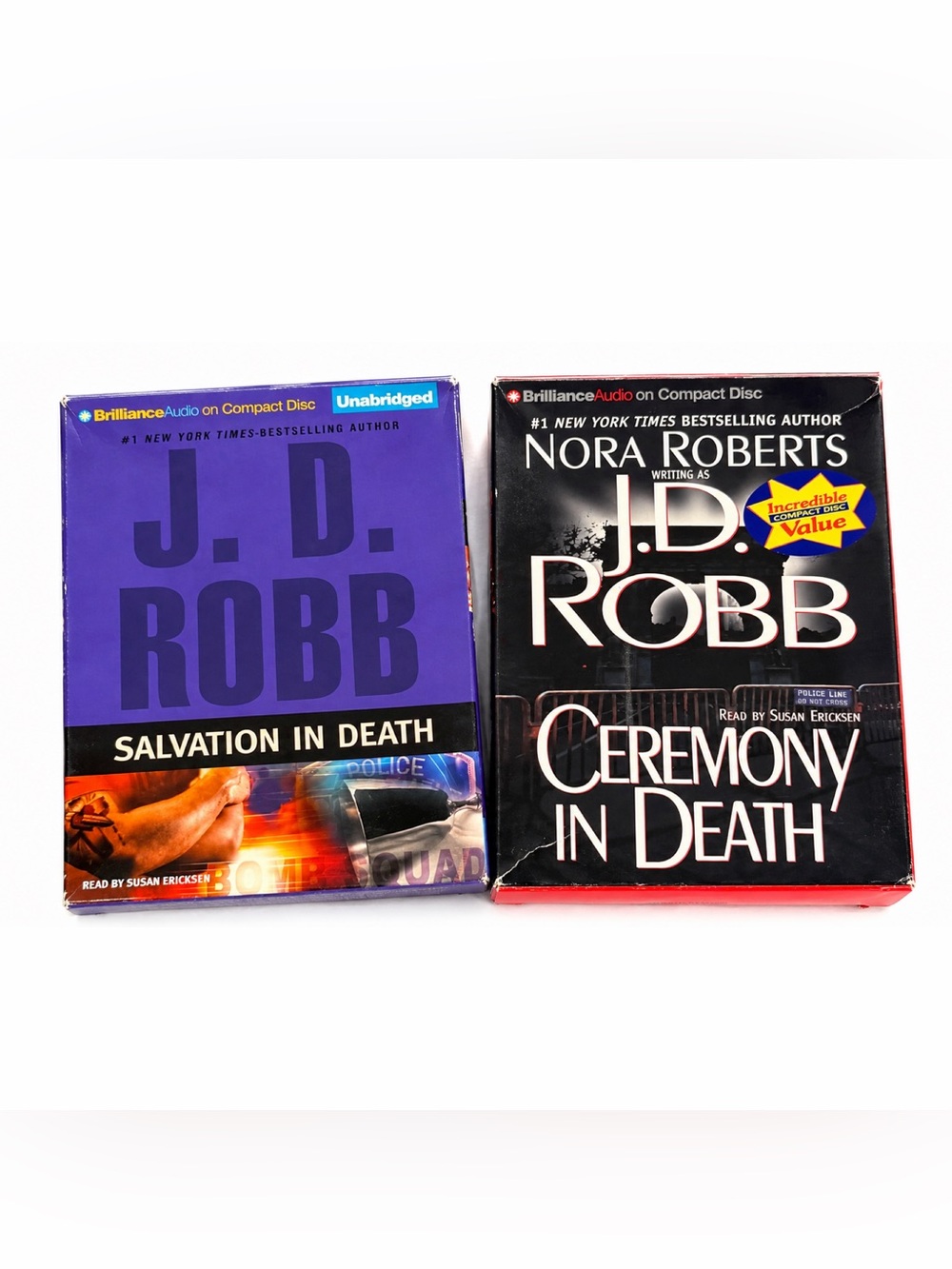 J.D. Robb In Death Audiobook Lot Salvation Ceremony 16 Compact Discs Book Bundle